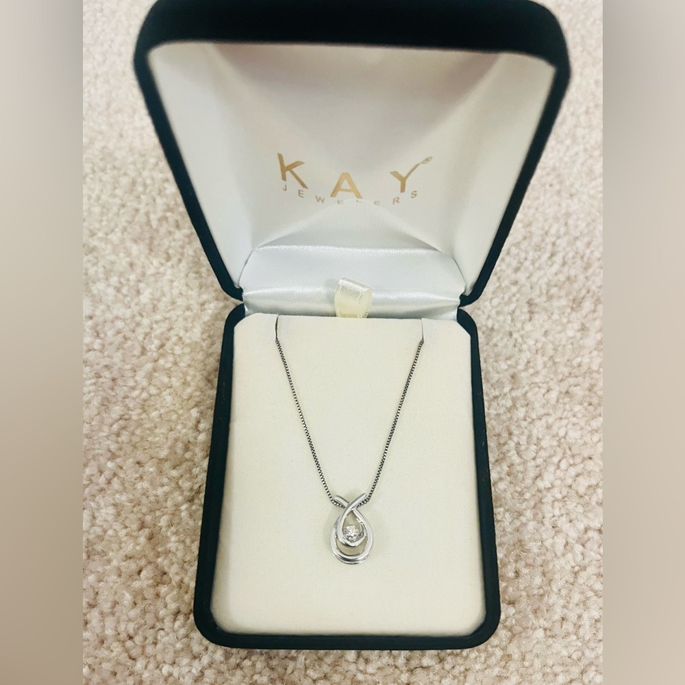 Sterling silver diamond necklace from Kay Jewelers. Carat size unknown.